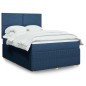 vidaXL Boxspringbett mit Matratze Blau 140x200 cm Stoff vidaXL Boxspringbett mit Matratze Blau 140x200 cm Stoff