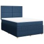 vidaXL Boxspringbett mit Matratze Blau 140x200 cm Stoff vidaXL Boxspringbett mit Matratze Blau 140x200 cm Stoff