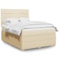 vidaXL Boxspringbett mit Matratze Creme 140x200 cm Stoff vidaXL Boxspringbett mit Matratze Creme 140x200 cm Stoff