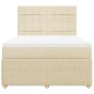 vidaXL Boxspringbett mit Matratze Creme 140x200 cm Stoff vidaXL Boxspringbett mit Matratze Creme 140x200 cm Stoff