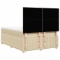 vidaXL Boxspringbett mit Matratze Creme 140x200 cm Stoff vidaXL Boxspringbett mit Matratze Creme 140x200 cm Stoff