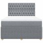 vidaXL Boxspringbett mit Matratze Hellgrau 140x200 cm Stoff vidaXL Boxspringbett mit Matratze Hellgrau 140x200 cm Stoff