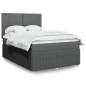 vidaXL Boxspringbett mit Matratze Dunkelgrau 160x200 cm Stoff vidaXL Boxspringbett mit Matratze Dunkelgrau 160x200 cm Stoff