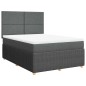 vidaXL Boxspringbett mit Matratze Dunkelgrau 160x200 cm Stoff vidaXL Boxspringbett mit Matratze Dunkelgrau 160x200 cm Stoff