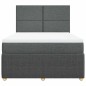 vidaXL Boxspringbett mit Matratze Dunkelgrau 160x200 cm Stoff vidaXL Boxspringbett mit Matratze Dunkelgrau 160x200 cm Stoff