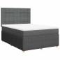 vidaXL Boxspringbett mit Matratze Dunkelgrau 160x200 cm Stoff vidaXL Boxspringbett mit Matratze Dunkelgrau 160x200 cm Stoff