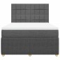 vidaXL Boxspringbett mit Matratze Dunkelgrau 160x200 cm Stoff vidaXL Boxspringbett mit Matratze Dunkelgrau 160x200 cm Stoff