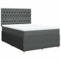 vidaXL Boxspringbett mit Matratze Dunkelgrau 160x200 cm Stoff vidaXL Boxspringbett mit Matratze Dunkelgrau 160x200 cm Stoff