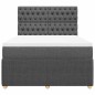 vidaXL Boxspringbett mit Matratze Dunkelgrau 160x200 cm Stoff vidaXL Boxspringbett mit Matratze Dunkelgrau 160x200 cm Stoff