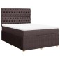 vidaXL Boxspringbett mit Matratze Dunkelbraun 160x200 cm Stoff vidaXL Boxspringbett mit Matratze Dunkelbraun 160x200 cm Stoff