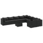 vidaXL 10-tlg. Garten-Sofagarnitur mit Kissen Schwarz Poly Rattan vidaXL 10-tlg. Garten-Sofagarnitur mit Kissen Schwarz Poly Rattan