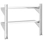 vidaXL Wandregal mit 2 Böden 75x23,5x60 cm Silbern Edelstahl vidaXL Wandregal mit 2 Böden 75x23,5x60 cm Silbern Edelstahl