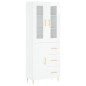 Highboard Hochglanz-Weiß 69,5x34x180 cm Holzwerkstoff Highboard Hochglanz-Weiß 69,5x34x180 cm Holzwerkstoff