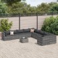vidaXL 11-tlg. Garten-Sofagarnitur mit Kissen Grau Poly Rattan vidaXL 11-tlg. Garten-Sofagarnitur mit Kissen Grau Poly Rattan