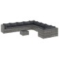 vidaXL 11-tlg. Garten-Sofagarnitur mit Kissen Grau Poly Rattan vidaXL 11-tlg. Garten-Sofagarnitur mit Kissen Grau Poly Rattan