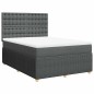 vidaXL Boxspringbett mit Matratze Dunkelgrau 160x200 cm Stoff vidaXL Boxspringbett mit Matratze Dunkelgrau 160x200 cm Stoff