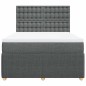 vidaXL Boxspringbett mit Matratze Dunkelgrau 160x200 cm Stoff vidaXL Boxspringbett mit Matratze Dunkelgrau 160x200 cm Stoff