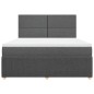 vidaXL Boxspringbett mit Matratze Dunkelgrau 180x200 cm Stoff vidaXL Boxspringbett mit Matratze Dunkelgrau 180x200 cm Stoff