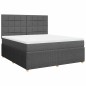 vidaXL Boxspringbett mit Matratze Dunkelgrau 180x200 cm Stoff vidaXL Boxspringbett mit Matratze Dunkelgrau 180x200 cm Stoff