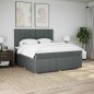 vidaXL Boxspringbett mit Matratze Dunkelgrau 180x200 cm Stoff vidaXL Boxspringbett mit Matratze Dunkelgrau 180x200 cm Stoff