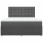 vidaXL Boxspringbett mit Matratze Dunkelgrau 180x200 cm Stoff vidaXL Boxspringbett mit Matratze Dunkelgrau 180x200 cm Stoff