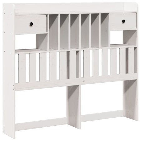 vidaXL Kopfteil mit Stauraum Weiß 135 cm Massivholz Kiefer
