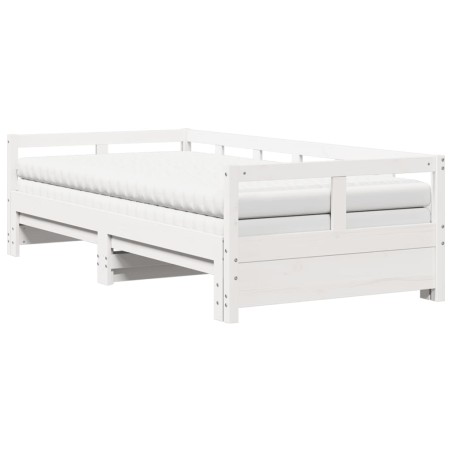 vidaXL Tagesbett Ausziehbar mit Matratzen 90x190 cm Massivholz Kiefer