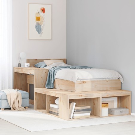vidaXL Massivholzbett ohne Matratze 75x190 cm Kiefernholz
