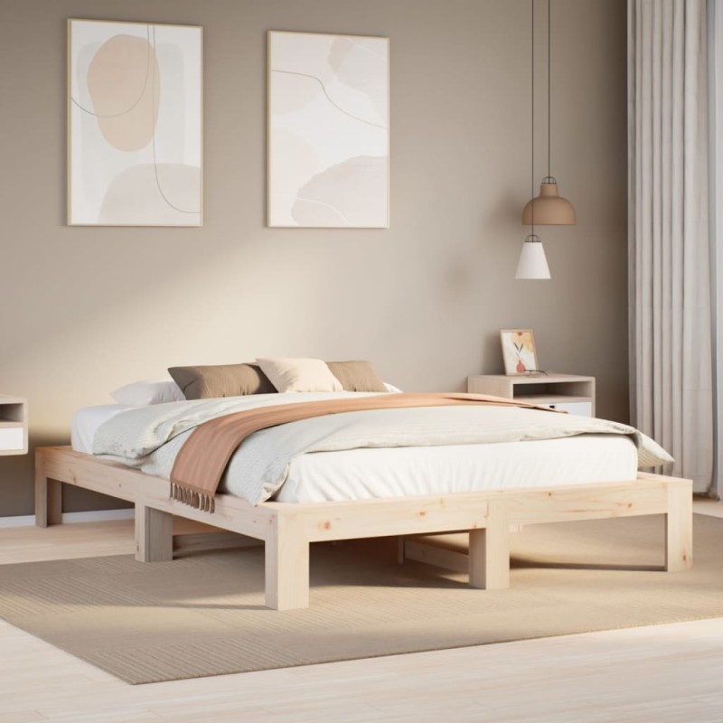 vidaXL Massivholzbett ohne Matratze 150x200 cm Kiefernholz vidaXL Massivholzbett ohne Matratze 150x200 cm Kiefernholz