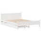 vidaXL Massivholzbett ohne Matratze Weiß 135x190 cm Kiefernholz vidaXL Massivholzbett ohne Matratze Weiß 135x190 cm Kiefernholz