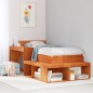 vidaXL Nachttisch mit Schreibtisch Wachsbraun 232x112x75 cm Massivholz vidaXL Nachttisch mit Schreibtisch Wachsbraun 232x112x75 cm Massivholz