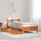 vidaXL Massivholzbett ohne Matratze Wachsbraun 100x200 Kiefernholz vidaXL Massivholzbett ohne Matratze Wachsbraun 100x200 Kiefernholz