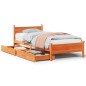 vidaXL Massivholzbett ohne Matratze Wachsbraun 100x200 Kiefernholz vidaXL Massivholzbett ohne Matratze Wachsbraun 100x200 Kiefernholz