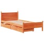vidaXL Massivholzbett ohne Matratze Wachsbraun 100x200 Kiefernholz vidaXL Massivholzbett ohne Matratze Wachsbraun 100x200 Kiefernholz