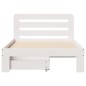 vidaXL Massivholzbett ohne Matratze Weiß 75x190 cm Kiefernholz vidaXL Massivholzbett ohne Matratze Weiß 75x190 cm Kiefernholz