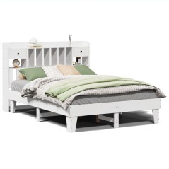 vidaXL Massivholzbett ohne Matratze Weiß 160x200 Kiefernholz