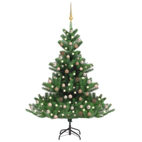 vidaXL Künstlicher Weihnachtsbaum Nordmann LED & Kugeln Grün 240 cm