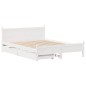 vidaXL Massivholzbett ohne Matratze Weiß 160x200 Kiefernholz vidaXL Massivholzbett ohne Matratze Weiß 160x200 Kiefernholz