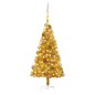 Künstlicher Weihnachtsbaum mit LEDs & Kugeln Golden 150 cm PET Künstlicher Weihnachtsbaum mit LEDs & Kugeln Golden 150 cm PET