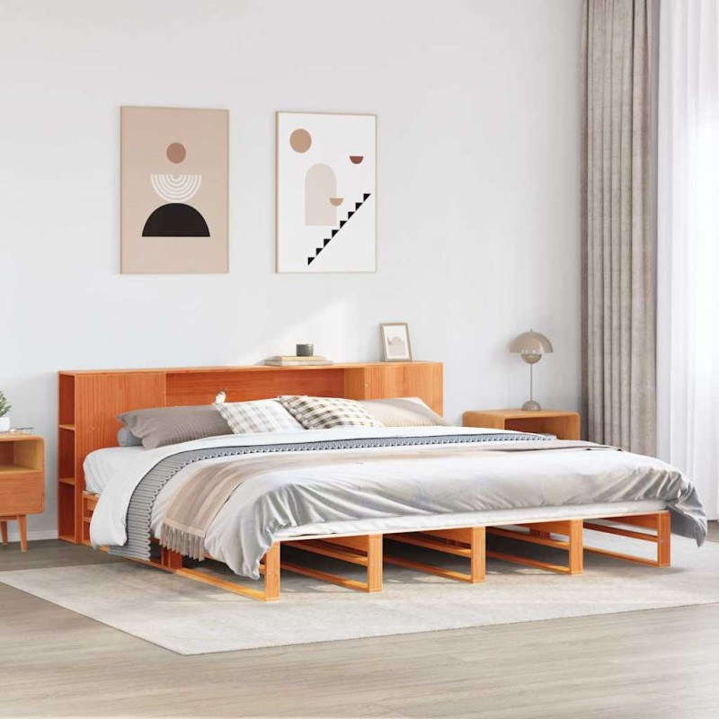 vidaXL Massivholzbett ohne Matratze Wachsbraun 200x200 Massivholz vidaXL Massivholzbett ohne Matratze Wachsbraun 200x200 Massivholz