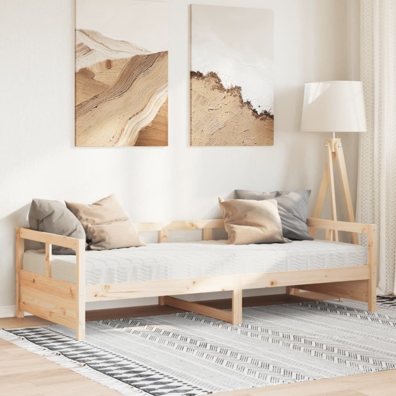 vidaXL Tagesbett mit Matratze 90x190 cm Massivholz Kiefer vidaXL Tagesbett mit Matratze 90x190 cm Massivholz Kiefer
