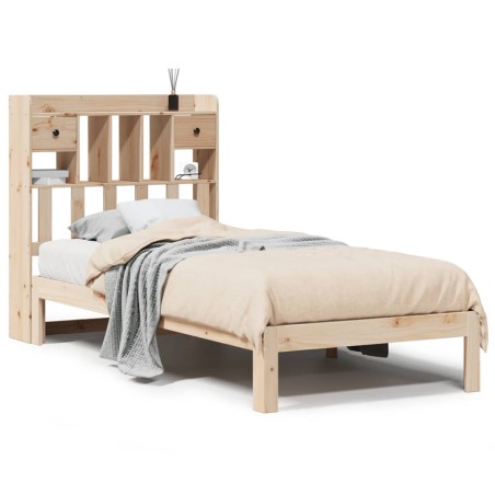 vidaXL Massivholzbett mit Regal ohne Matratze 90x200 cm Kiefer