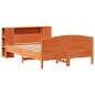 vidaXL Massivholzbett mit Regal ohne Matratze Wachsbraun 160x200 cm vidaXL Massivholzbett mit Regal ohne Matratze Wachsbraun 160x200 cm