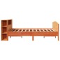 vidaXL Massivholzbett mit Regal ohne Matratze Wachsbraun 160x200 cm vidaXL Massivholzbett mit Regal ohne Matratze Wachsbraun 160x200 cm
