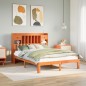 vidaXL Massivholzbett mit Regal ohne Matratze Wachsbraun 120x200 cm vidaXL Massivholzbett mit Regal ohne Matratze Wachsbraun 120x200 cm