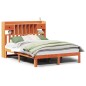 vidaXL Massivholzbett mit Regal ohne Matratze Wachsbraun 120x200 cm vidaXL Massivholzbett mit Regal ohne Matratze Wachsbraun 120x200 cm