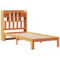 vidaXL Massivholzbett mit Regal ohne Matratze Wachsbraun 75x190 cm vidaXL Massivholzbett mit Regal ohne Matratze Wachsbraun 75x190 cm