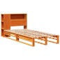 vidaXL Massivholzbett mit Regal ohne Matratze Wachsbraun 75x190 cm vidaXL Massivholzbett mit Regal ohne Matratze Wachsbraun 75x190 cm