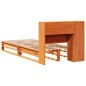 vidaXL Massivholzbett mit Regal ohne Matratze Wachsbraun 75x190 cm vidaXL Massivholzbett mit Regal ohne Matratze Wachsbraun 75x190 cm