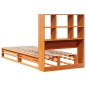 vidaXL Massivholzbett mit Regal ohne Matratze Wachsbraun 90x200 cm vidaXL Massivholzbett mit Regal ohne Matratze Wachsbraun 90x200 cm